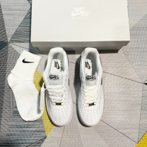 Giày Nike Air Force 1 White Black Swoosh